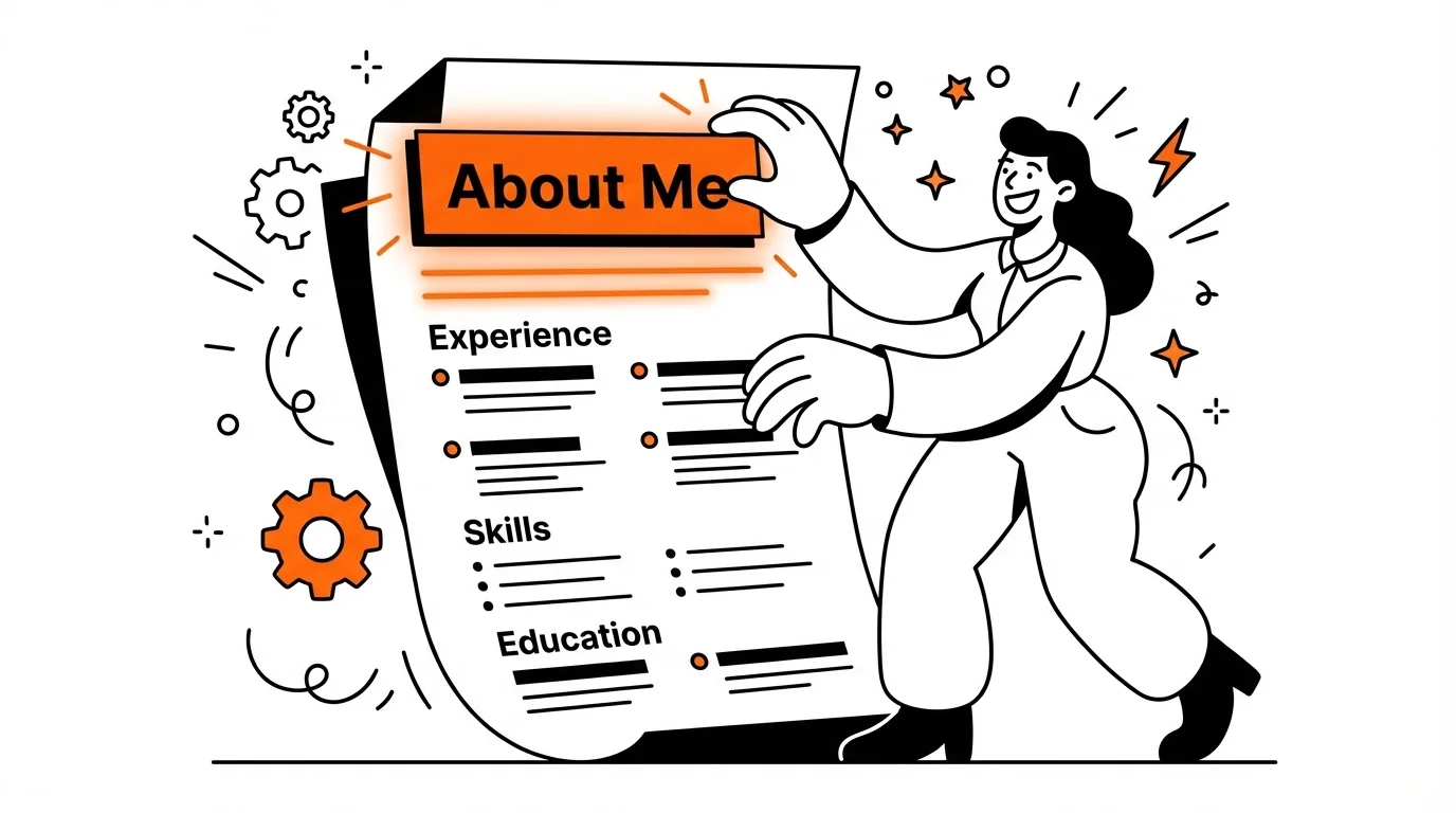 Resume About Me section example showing a strong professional summary at the top of a resume