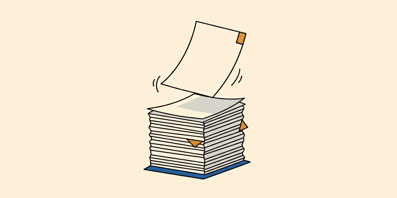 A single bright resume page rising to the top of a stack of papers - the best AI resume builder rising above the rest