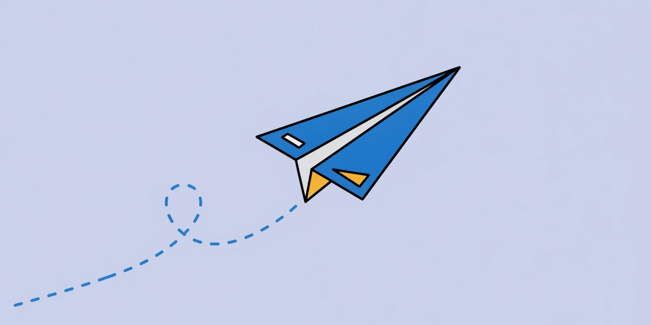 A resume folded into a paper plane taking off - the ApplyMate alternative to Jobscan